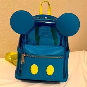 Loungefly Disney Parks Blue See through Mini Backpack
